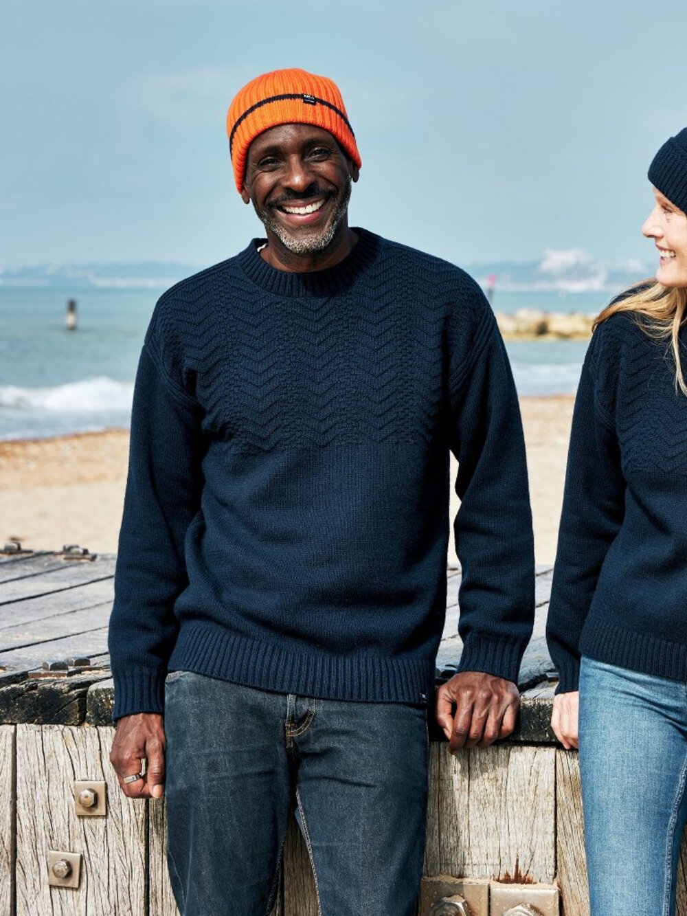 Finisterre + RNLI Sweater Polperro Mens Large Jumper Knit 100% Wool